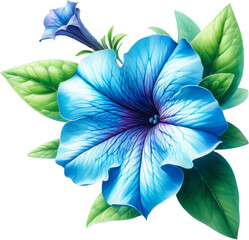 Wall Mural - Amazing periwinkle flower isolated on a transparent background. Cut out, close-up.