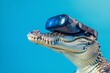 Crocodile with VR headset, AI generative art