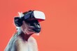 Monkey with VR headset, AI generative art