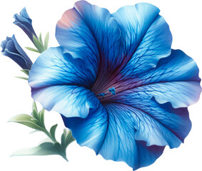 Wall Mural - Amazing periwinkle flower isolated on a transparent background. Cut out, close-up.