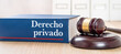A law book with a gavel - Private law in spanish