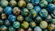 Dynamic a pile of planets earth stones as wallpaper background ecology concept 