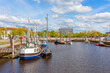 Variety of old and historic boats at museum ship harbor, Bremen-Vegesack, Germany