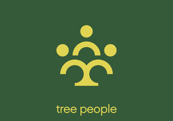 abstract tree person logo design. people nature simple icon vector