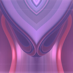 Aufkleber - Symmetrical pattern of three-dimensional colored fabric stripes flying in the wind. 3d rendering digital illustration