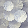 Digital illustration background with white blooming flower buds. 3d rendering graphic