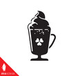 Glass of Irish Coffee vector glyph icon