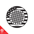 Pie on US flag plate vector glyph icon