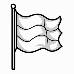 flag line icon black, soccer flag, field flag