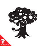 Fototapeta Nowy Jork - Apple tree cartoon vector glyph icon