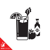 Fototapeta Nowy Jork - Bloody Mary cocktail vector glyph icon