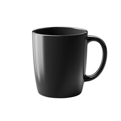 Wall Mural - Empty black coffee mug isolated on transparent background