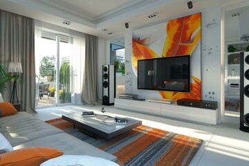 Sticker - Modern minimalist living room interior design