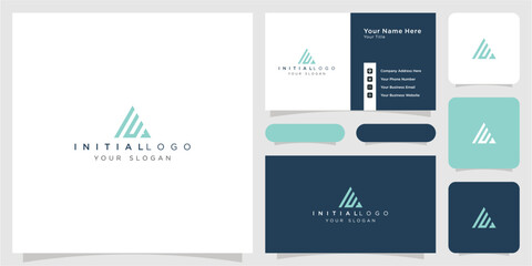 Wall Mural - initials triangle logo vector business card template