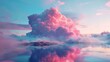 © Adobe Contributor - Fantasy landscape with a large pink cloud over the ocean