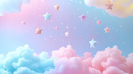 Wall Mural - soft dreamy pastel clouds background