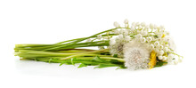 Bouquet With Dandelion And Lilies Of The Valley.