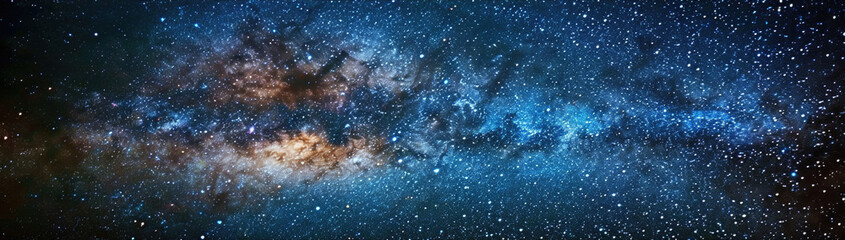 Wall Mural - the milky way galaxy and numerous stars dot the night sky with their shimmering and distant presence