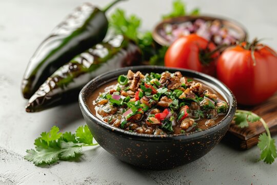 Mexican Chiles en Nogada with poblano peppers and walnut sauce