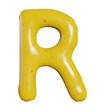 3d render of mustard sauce alphabets or letters for food or restaurant kitchen concept
