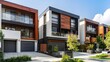 Newly constructed modern residential houses in a suburb of Melbourne, Australia