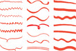 © samemen - イラスト素材：ライン素材のあしらい　手書きのシンプルでかわいい罫線　赤. simple hand draw red borders