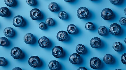 Wall Mural - Vibrant Blueberry Slices Forming Pattern on Bright Background for Magazine Cover