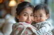 © dark_blade - asian woman and her toddler. ai generated