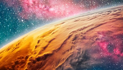 Wall Mural - enchanting close-up shot revealing the intricate patterns and vibrant colors of a cosmic nebula.Colorful space galaxy cloud background