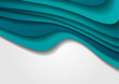 Bright turquoise curved waves minimal abstract elegant background. Vector corporate design
