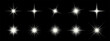 © thebeststocker - Set of sparkling stars on black background. Glow effect. Christmas concept. Festive lights. Vector EPS 10