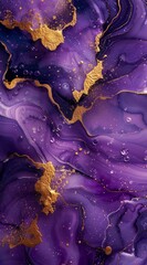 abstract purple and gold marble background, phone wallpaper