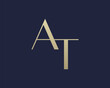 AT letter logo icon design. Classic style luxury initials monogram.