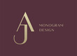 AJ or JA letter logo icon design. Classic style luxury initials monogram.
