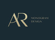 AR letter logo icon design. Classic style luxury initials monogram.