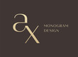 AX letter logo icon design. Classic style luxury initials monogram.