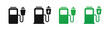 Car charger. Electromobile charging station. Auto accumulator recharging. Electric car ev charge station icons