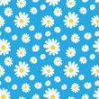 © TestersDesigns - Daisy flower seamless on editable background illustration. Pretty floral pattern for print. Flat design vector. Spring and summer seamless. Flowers seamless design. Cute floral print.