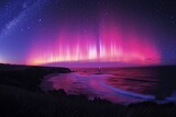 Fototapeta Tęcza - The mesmerizing Aurora Australis, also known as the Southern Lights, paints the night sky with vibrant colors.