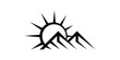 mountain and sun logo design, logo design template, icon, vector, symbol, idea.