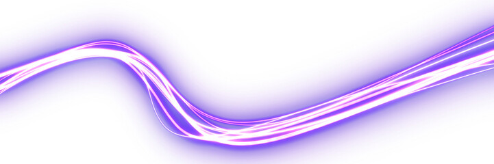 Wall Mural - wavy purple light line futuristic element