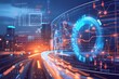 © Martin - Red and blue data streams resembling a holographic information superhighway, showcasing real-time analytics in a futuristic style.