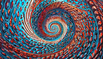 Wall Mural - optical illusion, delusion spirals and colorful abstraction hypnosis