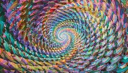 Wall Mural - optical illusion, delusion spirals and colorful abstraction hypnosis