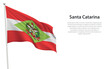 Isolated waving flag of Santa Catarina is a state Brazil