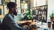 © kimly - A student sitting at a desk in front of a computer, participating in a virtual classroom session via video conferencing software.