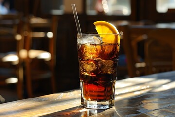 long island ice tea isolated in cafe bar