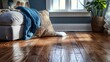 Clean hardwood floor with mop. Concept To clean hardwood floor with a mop, .1, Sweep or vacuum the floor to remove debris,.2, Mix a hardwood floor cleaner with water in a bucket,.3