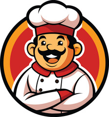 Happy Chef logo, Master Chef Illustration Design Vector illustration,  Happy Chef Vector Icon