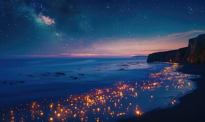 Fireflies and sea fireflies lighting up the night